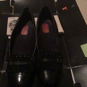 Black leather shoes